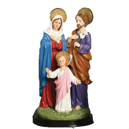 Holy Family, 5 inch Statue, Figure On A Wooden Base